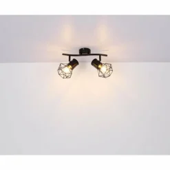 Luminaires Globo Lighting Spots Et Projecteurs|Spot Globo PRISKA Noir, 2 lumières