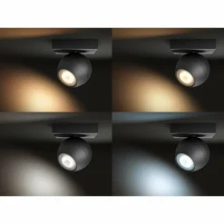 Spot, kit d'extension Philips Hue Ambiance White Buckram Noir, 1 lumière