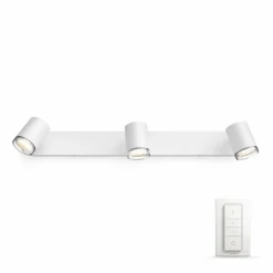 Spot Philips Hue Ambiance White Adore Blanc, 3 lumières, Télécommandes