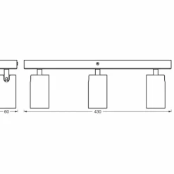Luminaires Ledvance Éclairage Led|Spot Plafonnier LED Noir, 3 lumières