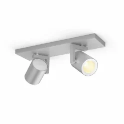 Spot pour plafond et mur, kit d'extension Philips Hue Ambiance White & Color Argenta Argenté, 2 lumières, Changeur de couleurs
