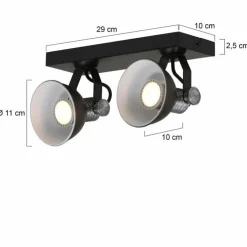 Luminaires Steinhauer Éclairage Led|Spot Steinhauer BROOKLY LED Noir, 2 lumières