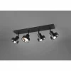 Luminaires Trio Spots Et Projecteurs|Spot Trio Leon LED Noir, 4 lumières