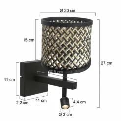 Luminaires Steinhauer Éclairage Led|Stang Applique murale LED Noir, 2 lumières
