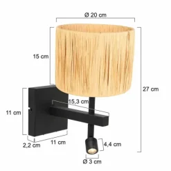 Luminaires Steinhauer Éclairage Led|Stang Applique murale LED Noir, 2 lumières