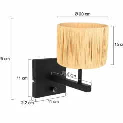 Luminaires Steinhauer Appliques|Stang Applique murale Noir, 1 lumière