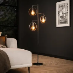 hofstein Lampadaires Et Lampes Sur Pied|Stehleuchte Lampadaire Anthracite, 3 lumières