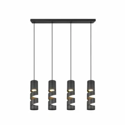 Luminaires Trio Suspensions|Stream Suspension Noir, 4 lumières