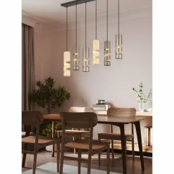 Luminaires Trio Suspensions|Stream Suspension Multicolore, 6 lumières