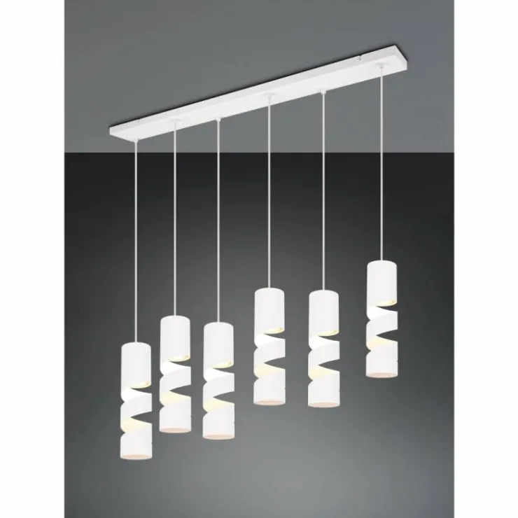 Luminaires Trio Suspensions|Stream Suspension Blanc, 6 lumières