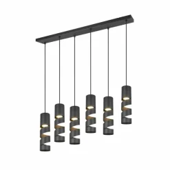 Luminaires Trio Suspensions|Stream Suspension Noir, 6 lumières