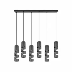 Luminaires Trio Suspensions|Stream Suspension Noir, 6 lumières