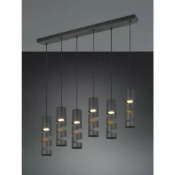 Luminaires Trio Suspensions|Stream Suspension Noir, 6 lumières