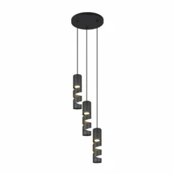 Luminaires Trio Suspensions|Stream Suspension Noir, 3 lumières