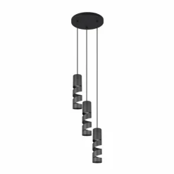 Luminaires Trio Suspensions|Stream Suspension Noir, 3 lumières