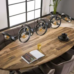 hofstein Suspensions|Suspension Hover Anthracite, 8 lumières