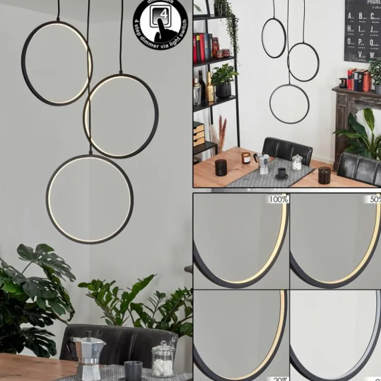 hofstein Éclairage Led|Suspension Nevogilde LED Noir, 1 lumière