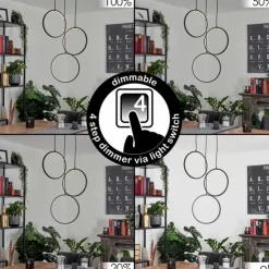 hofstein Éclairage Led|Suspension Nevogilde LED Noir, 1 lumière