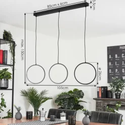 hofstein Suspensions|Suspension Nevogilde LED Noir, 1 lumière