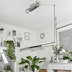 Suspension Tamizat LED Nickel mat, 2 lumières, Changeur de couleurs