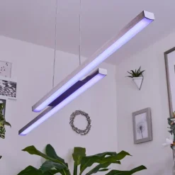 Suspension Tamizat LED Nickel mat, 2 lumières, Changeur de couleurs