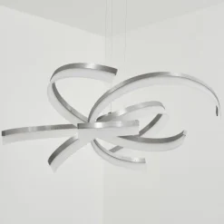 hofstein Éclairage Led|Suspension Vignats LED Nickel mat, 4 lumières