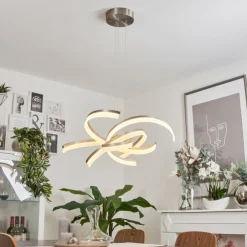 hofstein Éclairage Led|Suspension Vignats LED Nickel mat, 4 lumières