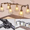 hofstein Suspensions|Suspension Arvika Argenté, 6 lumières