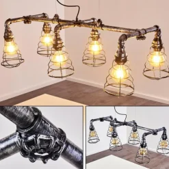 hofstein Suspensions|Suspension Arvika Argenté, 6 lumières