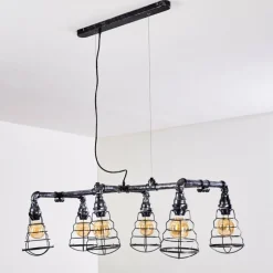hofstein Suspensions|Suspension Arvika Argenté, 6 lumières