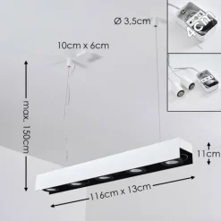 hofstein Suspensions|Suspension Bacoor LED Noir, Blanc, 5 lumières