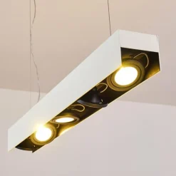 hofstein Suspensions|Suspension Bacoor LED Noir, Blanc, 5 lumières