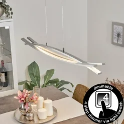 hofstein Suspensions|Suspension Bernese LED Nickel mat, 3 lumières