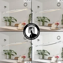 hofstein Suspensions|Suspension Bernese LED Nickel mat, 3 lumières