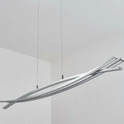 hofstein Suspensions|Suspension Bernese LED Nickel mat, 3 lumières