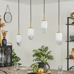 hofstein Suspensions|Suspension Bocayuva Laiton, 4 lumières