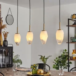 hofstein Suspensions|Suspension Bocayuva Laiton, 4 lumières