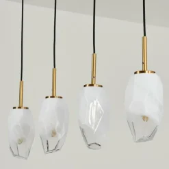 hofstein Suspensions|Suspension Bocayuva Laiton, 4 lumières