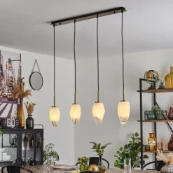 hofstein Suspensions|Suspension Bocayuva Laiton, 4 lumières