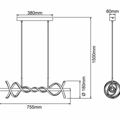 Luminaires Brilliant Éclairage Led|Suspension Brilliant Amalie LED Noir, 1 lumière