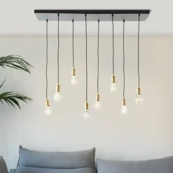 Luminaires Brilliant Suspensions|Suspension Brilliant Darcia Noir, 8 lumières