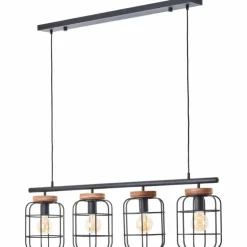 Luminaires Brilliant Suspensions|Suspension Brilliant Gwen Noir, 4 lumières