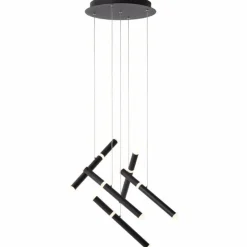 Luminaires Brilliant Suspensions|Suspension Brilliant Lagano LED Noir, 1 lumière