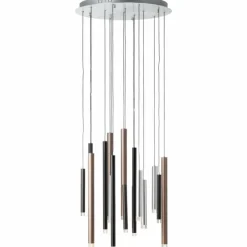 Luminaires Brilliant Éclairage Led|Suspension Brilliant Living Cembalo LED Brun, 16 lumières
