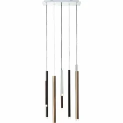 Luminaires Brilliant Éclairage Led|Suspension Brilliant Living Cembalo LED Brun, 8 lumières