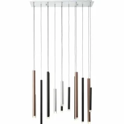 Luminaires Brilliant Éclairage Led|Suspension Brilliant Living Cembalo LED Brun, 14 lumières