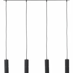 Luminaires Brilliant Suspensions|Suspension Brilliant Marty LED Noir, 4 lumières