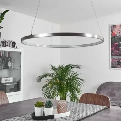 hofstein Suspensions|Suspension Calcium LED Nickel mat, 1 lumière