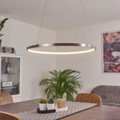 hofstein Suspensions|Suspension Calcium LED Nickel mat, 1 lumière