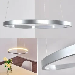 hofstein Suspensions|Suspension Canisteo LED Argenté, 1 lumière